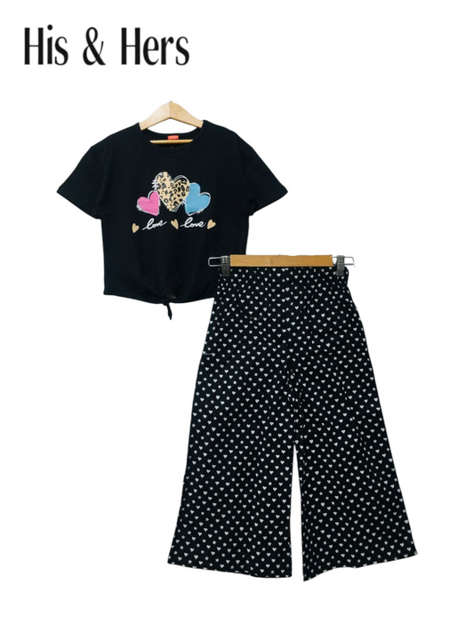 Love&Love  Black T-Shirt &Cotton Flapper Girls 201