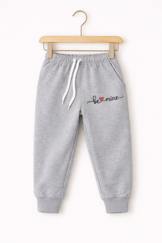 Be Mine Grey Fleece Jogger Pants
