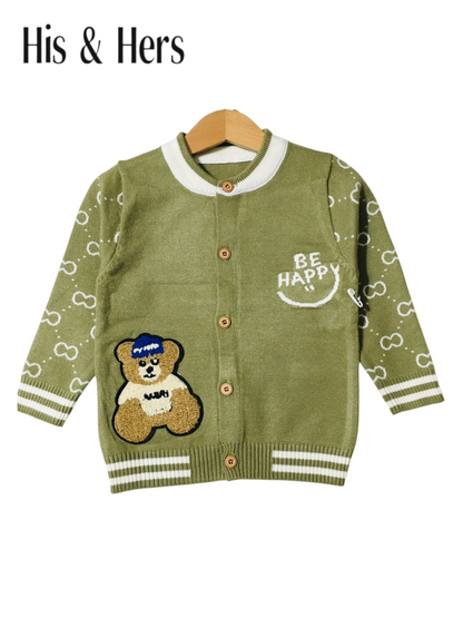 HAPPY Knitted Green Sweater Cardigans Boys