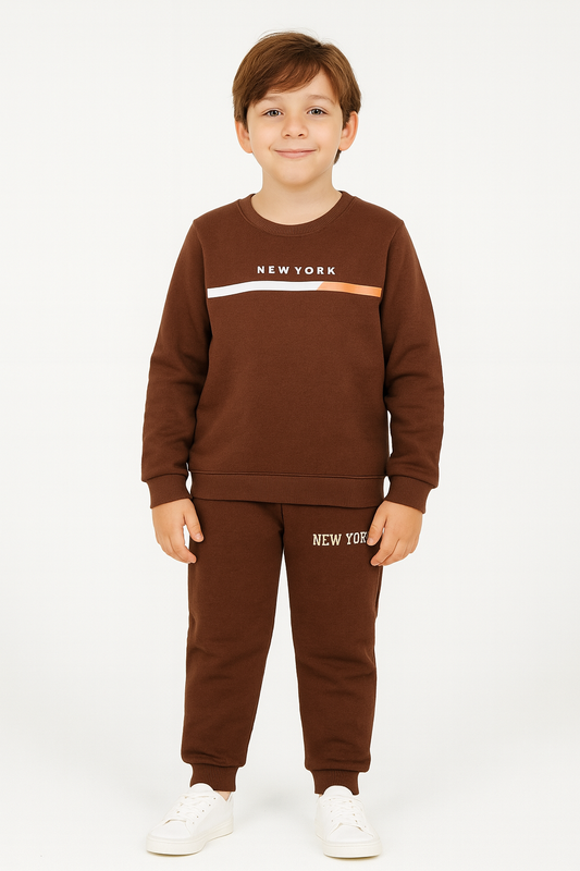 New York Medium Chocolate Brown Tracksuit Boys 288