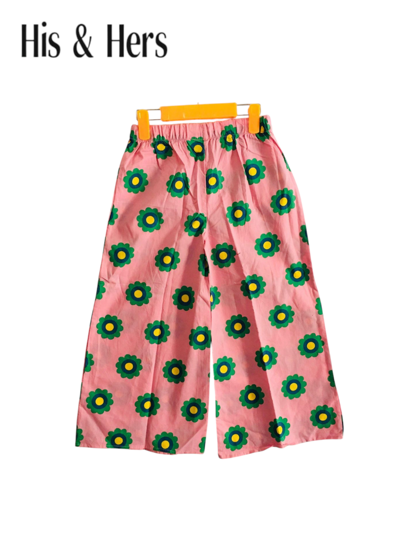 Green Flowers Pink Cotton Flapper Girls