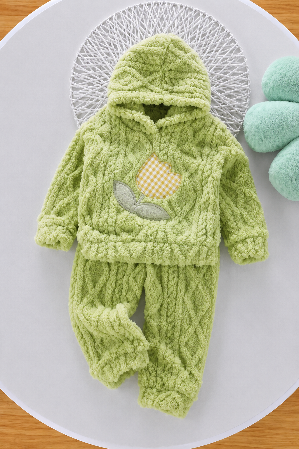 Green Tulip Coral Fleece Winter Night Suit 139