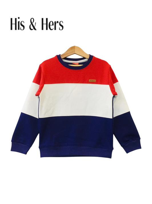 Red White Purple  Panel Sweatshirt Boys L6