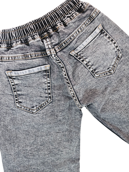His&Hers Kid's Elastic Waist Grey Denim  Shorts Boys 265 (02)