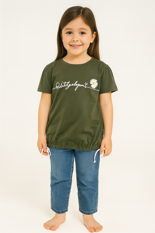 Daisy Logo  Green T-Shirt Girls 121