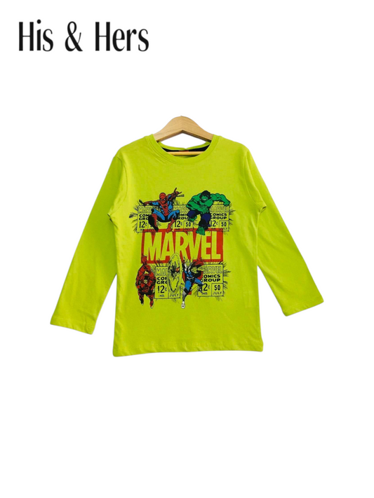 Marvel Lemon Green Full Sleeves T-Shirt 437