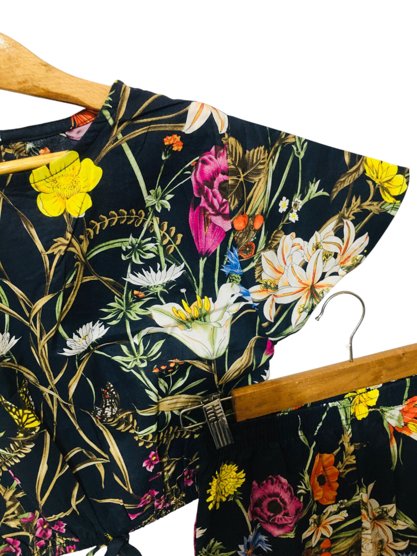 Floral Print Black Skate Fish Girls 229