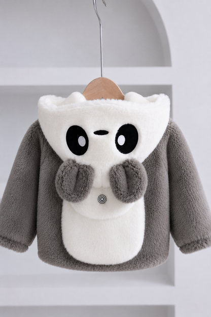 Cute Panda Plush Winter Jacket Grey 411