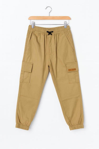 Boys' Brown Cargo Jogger Pants