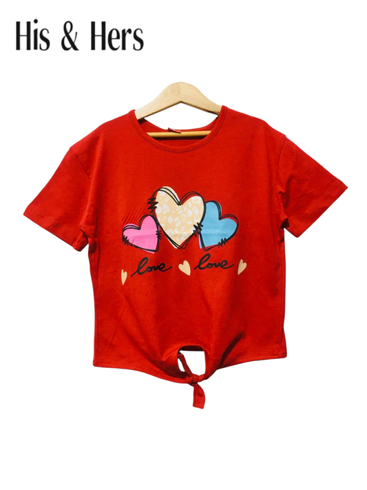 Love &Love Red  T-Shirt Girls 109