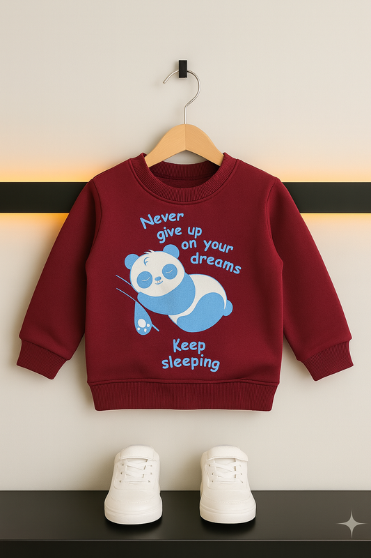 Never Give Up Printed Mahroon Sweatshirt Boys 118
