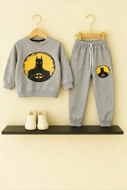 Batman Print Grey  Color Tracksuit Boys 131
