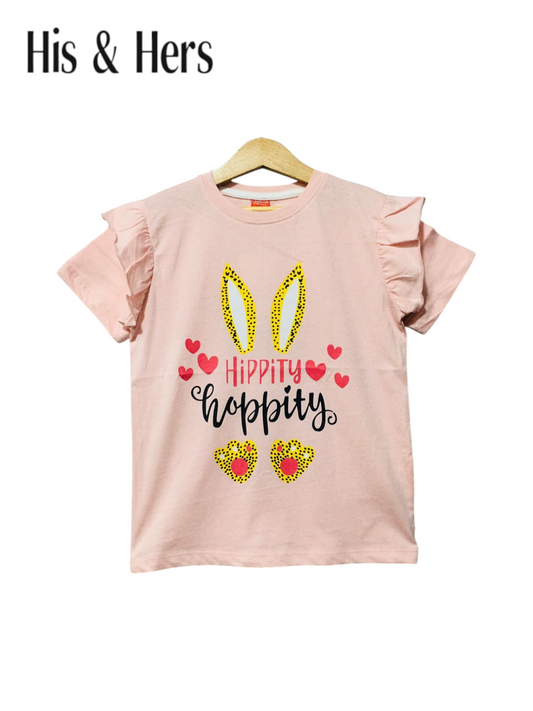 Hippity Pink T-Shirt Girls 238