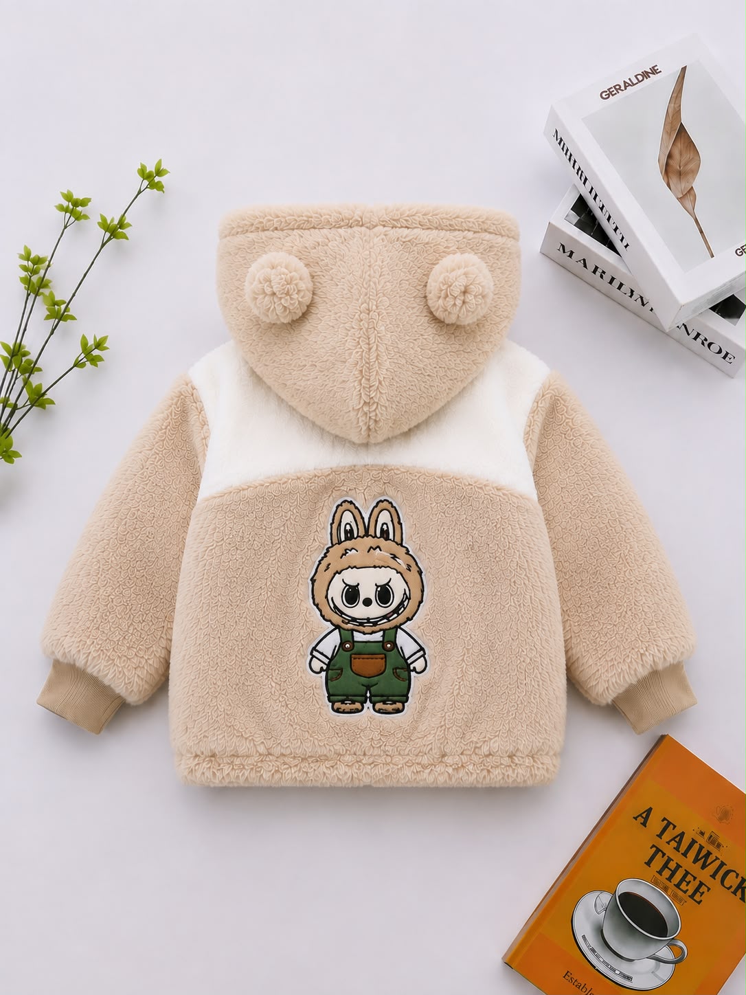Labbubu Patch Plush Jacket – Camel 411
