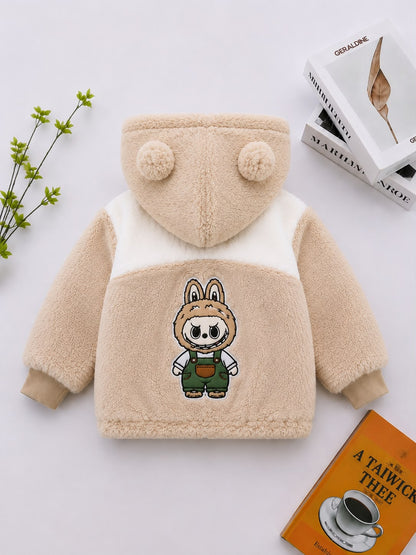 Labbubu Patch Plush Jacket – Camel 411