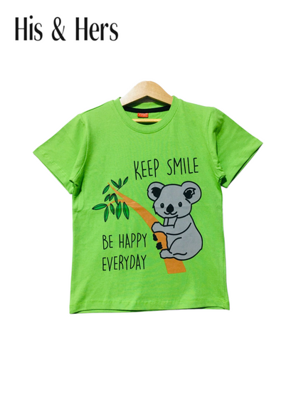 Keep Smile Green T-Shirt Boys 108