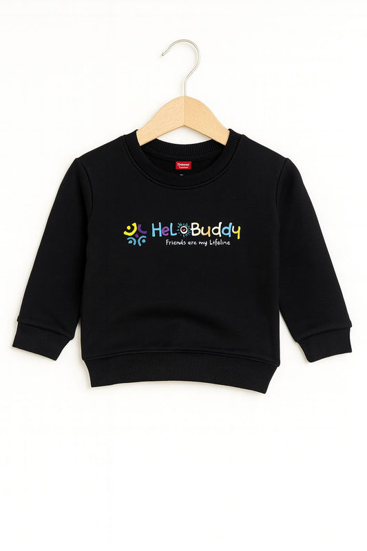 Black “Hello Buddy” Friends Sweatshirt