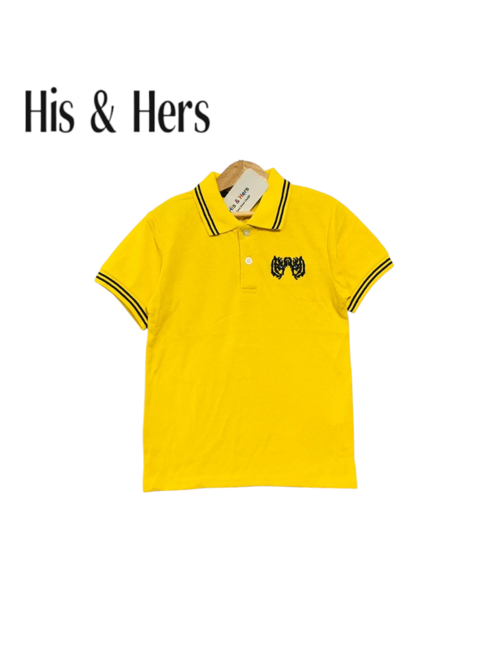 His&Hers Kid's  Plain Yellow Collar Polo Shirt Boys 104