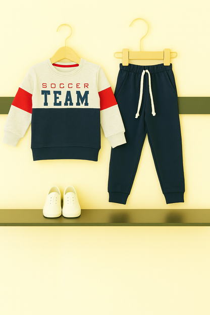 Boys “Soccer Team” Colorblock Tracksuit 417