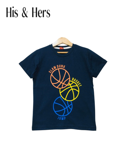 Three Balls Navy T-Shirt Boys 456