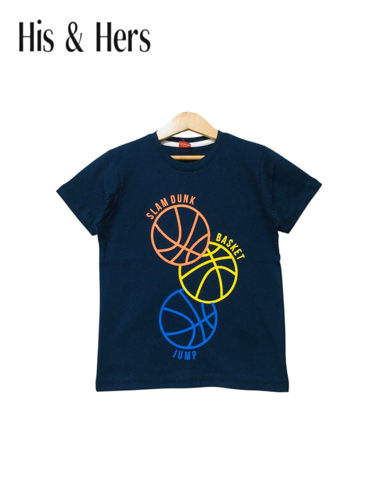 Three Balls Navy T-Shirt Boys 456