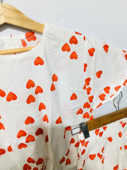 Hearts Print White Skate Fish Girls 225