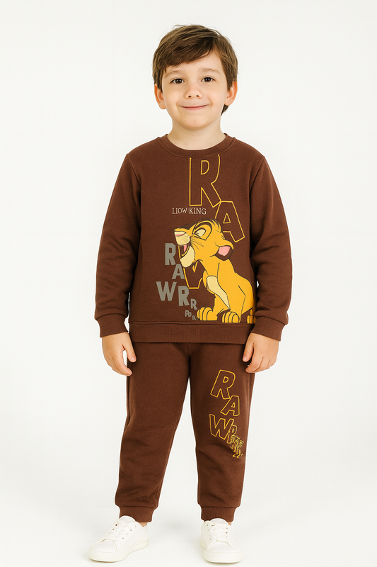 Rawr Lion Medium Chocolate Brown Track Suit Boys 409