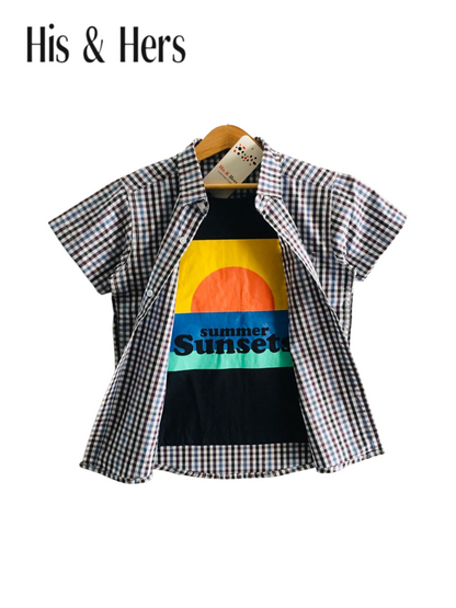 Black &Blue Checked Double Casual Shirt 251