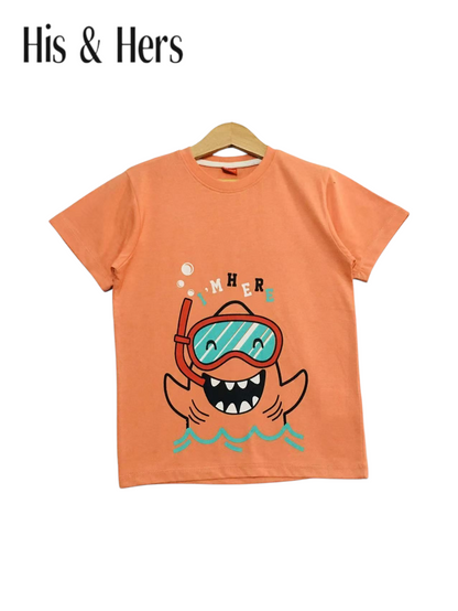 Snorkeling Shark Peach T-Shirt Boys 215