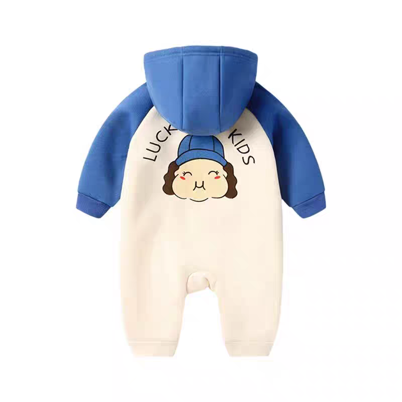 Lucky Kids Blue Hoodie Romper