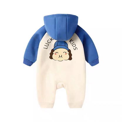 Lucky Kids Blue Hoodie Romper