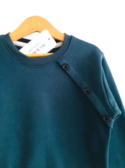 Side Panel Sea Blue Sweatshirt Girls