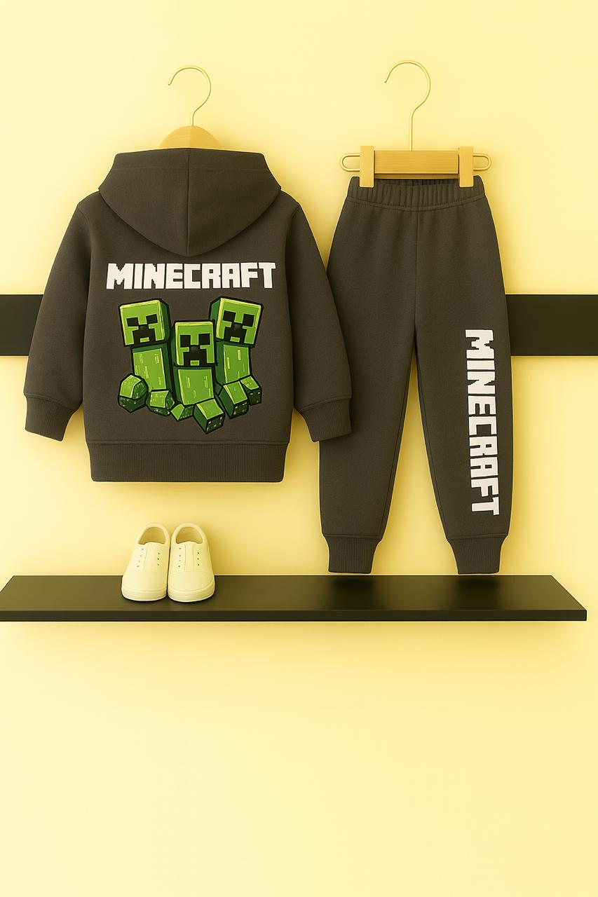 MINECRAFT Chocolate Brown Zipper Hoodie Tracksuit 308