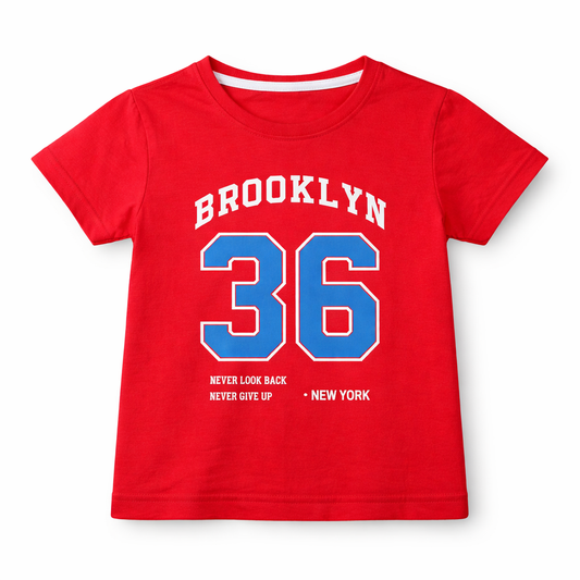BROOKLYN 36  Printed Red  T-Shirt