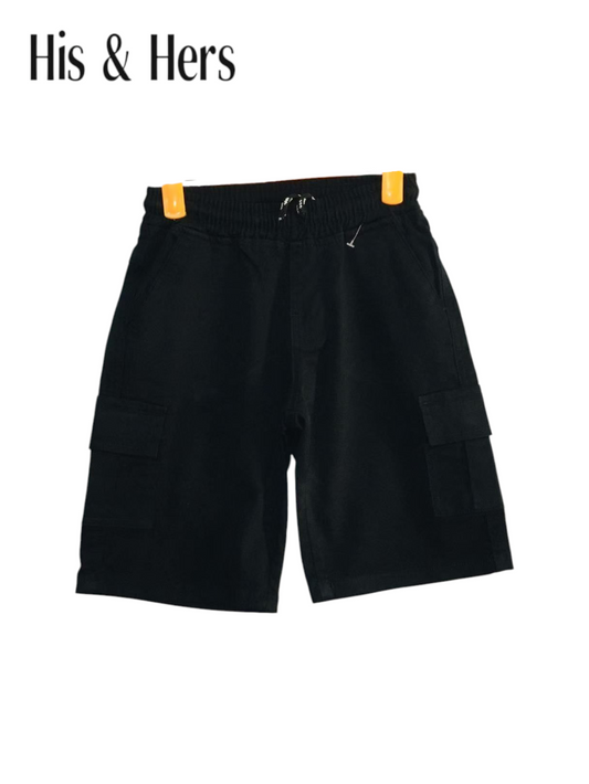 6 Pocket Cargo Shorts Boys -Black Color