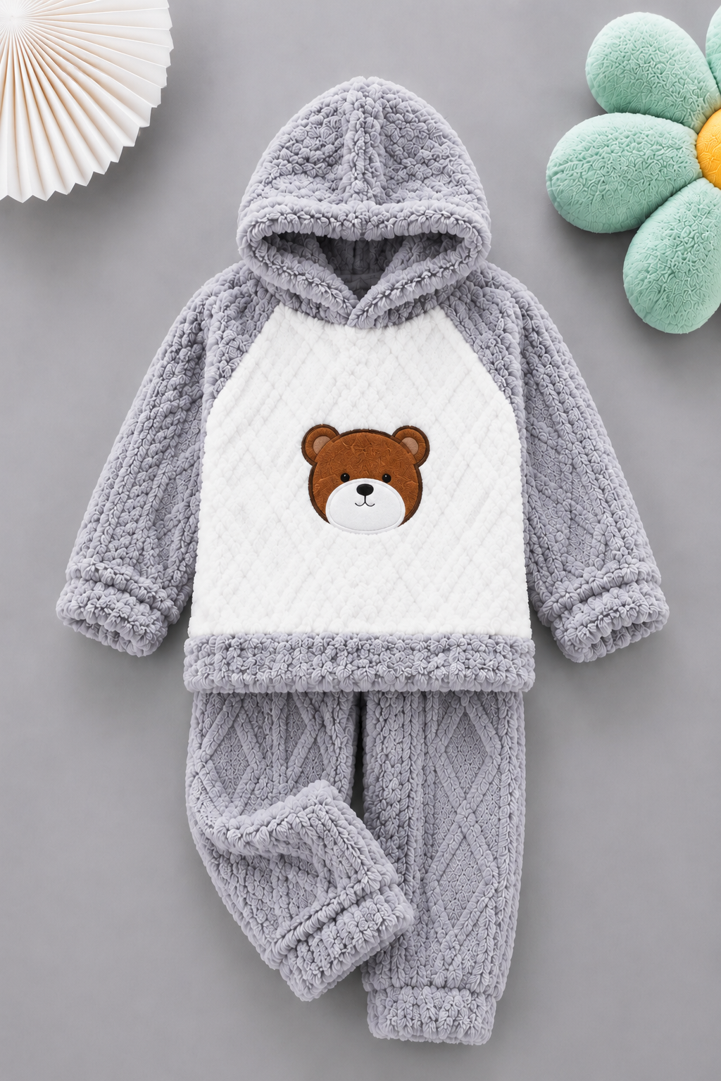 Grey Bear Coral Fleece Winter Night Suit 132