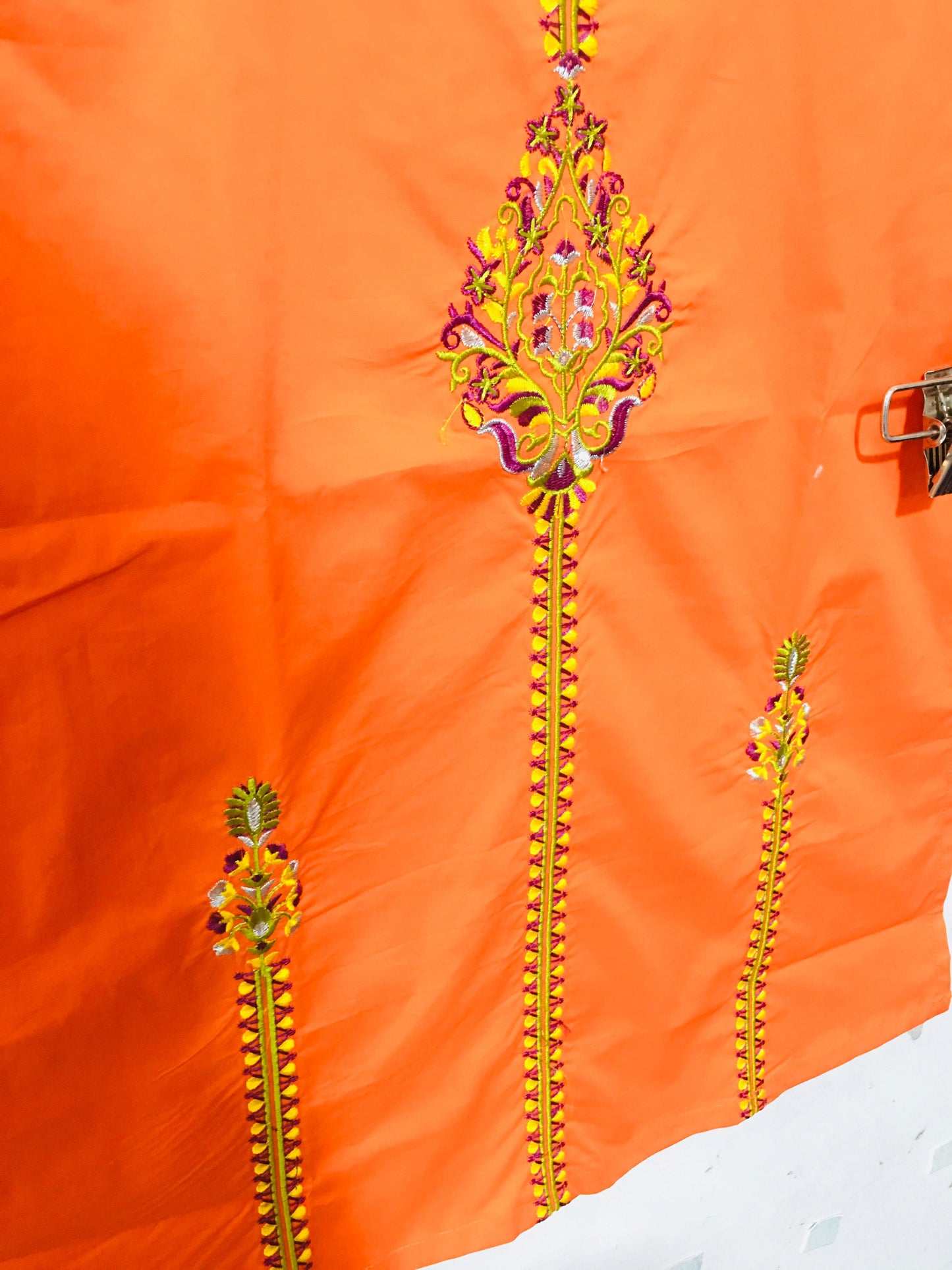 Embroidered Orange 2PCS Suit 102