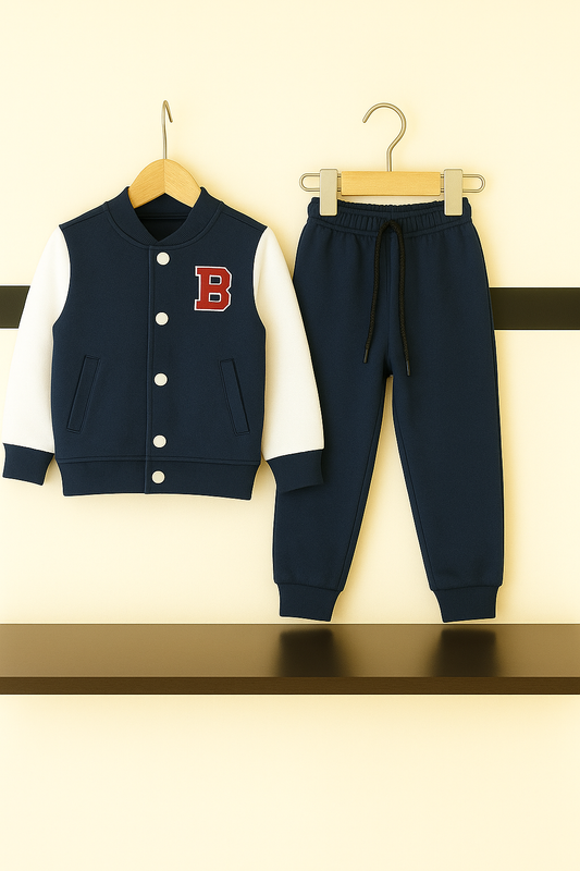 Black Baseball Jacket Tracksuit