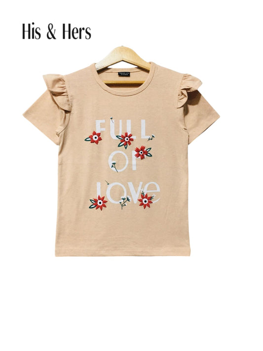 Full Of Love Kid's Nude T-Shirt Girls 112