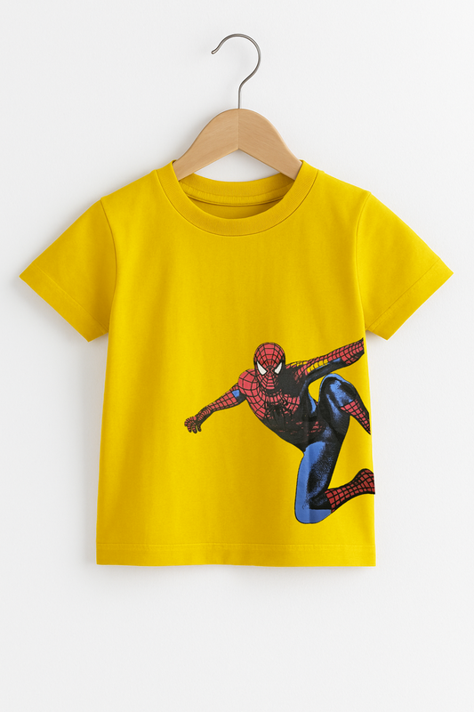 Spiderman Print Yellow T-Shirt Boys 121