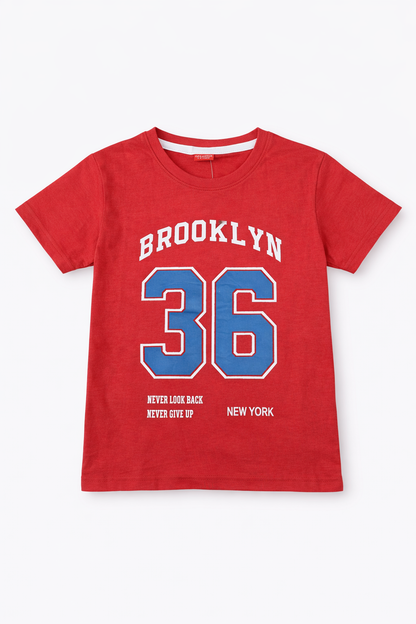 BROOKLYN 36  Printed Red  T-Shirt 226