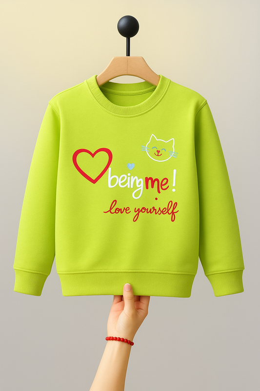 Kids Fleece Sweatshirt – Green Cherry Love 273
