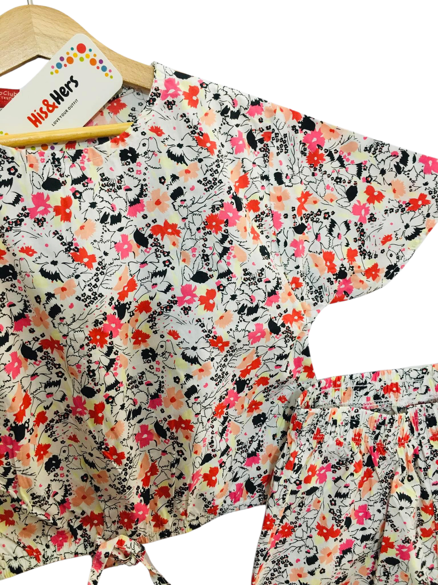 Red & Black Flowers Skate Fish Girls
