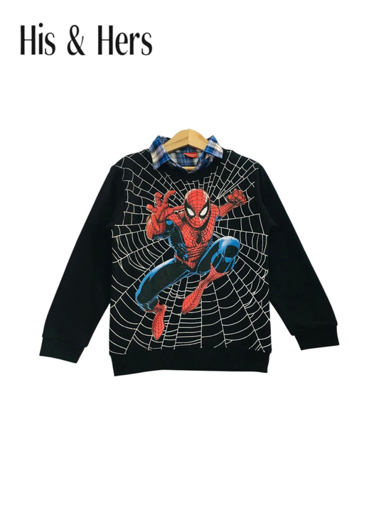 Spiderman Black Double Sweatshirt Boys