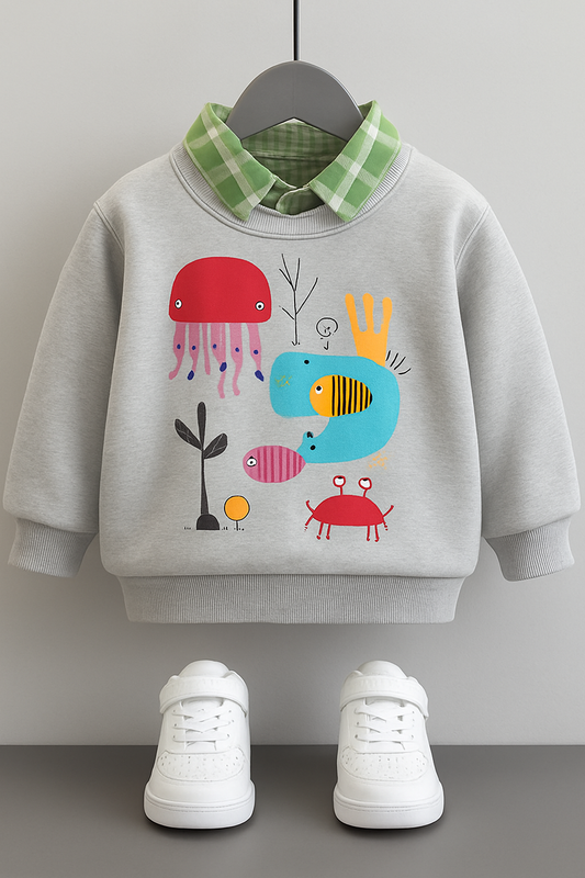 Oceanic Grey Double Sweatshirt Boys 414