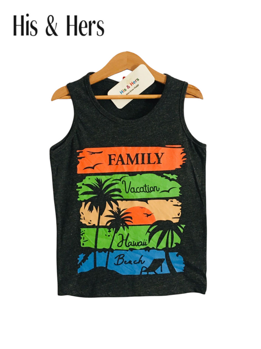 Family Vocation Sleeves Black Grey T-Shirt Boys 123