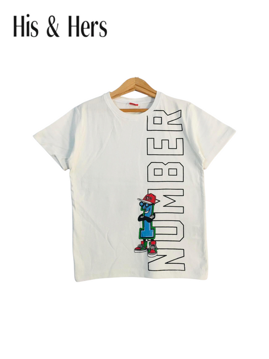 NUMBER White  T-Shirt Boys 443