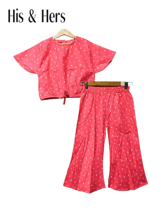 Heart Print Pink Skate Fish Girls 232
