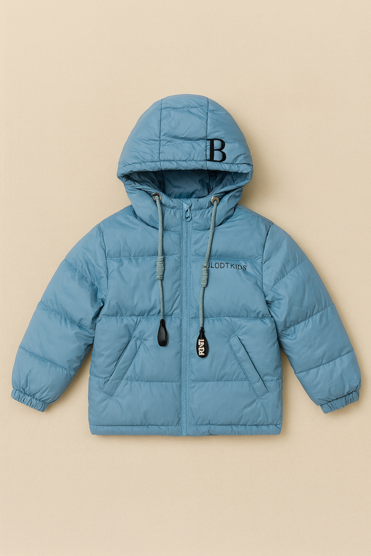 Imported Puffer Jacket Hooded -  Blue