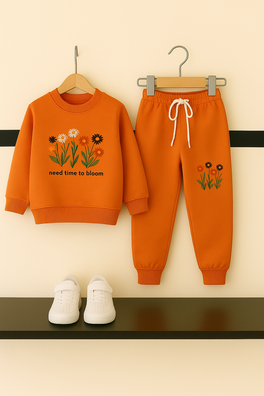 Orange Kids’ Embroidered Floral Tracksuit 246